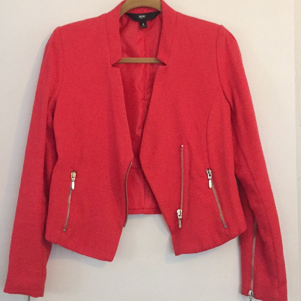 Target Poppy Red Tweed Moto Jacket